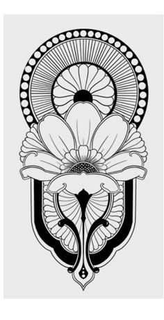 an art nouveau design in black and white