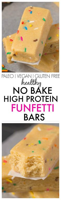 no bake high protein funfetti bars