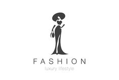 the logo for fashion, featuring an image of a woman in a dress and hat