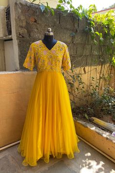 Buy Hand Embroidered Anarkali / Yellow Anarkali Suit Set / Heavy Online in India - Etsy Yellow Chikankari Embroidered Sharara For Reception, Yellow Chikankari Embroidery Sharara For Reception, Yellow Anarkali Set With Chikankari Embroidery For Reception, Yellow Anarkali Set With Dori Work For Eid, Designer Yellow Salwar Kameez With Dori Work, Yellow Anarkali Salwar Kameez With Dori Work, Yellow Floor-length Dupatta For Reception, Yellow Anarkali Set With Dori Work, Designer Yellow Lehenga With Chikankari Embroidery