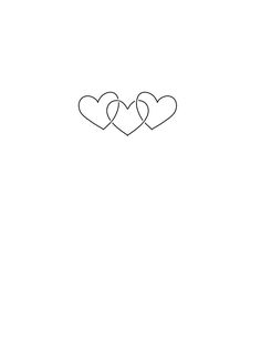 two hearts in the middle of each other on a white background with black outlines