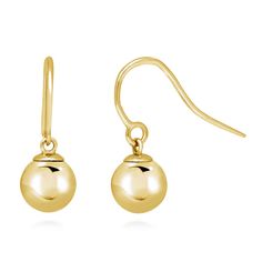 These ball bead dangle earrings are reminiscent of simpler days' delicacy. Crafted with sterling silver, yellow gold flashed, stamped 925, nickel free. Earrings measure 0.9" in length, 0.3" in width. Fish hooks. Bead Dangle Earrings, Initial Earrings, Fish Hooks, Fish Hook Earrings, Beaded Dangle Earrings, Accessories Jewelry Earrings, Gold Earrings Dangle, Coin Pendant, Earrings Collection