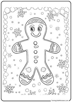 Grab your copy of this free printable gingerbread man colouring sheet for kids. This is a fun art project for kids to try this Xmas.