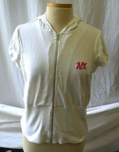 This white zip up hoodie has a pink trim in the hood and a pink A|X logo on the front.  Measurements  Length: 21" Shoulder to Shoulder: 16" Armpit to Armpit: 20" Payment is expected within 2 days of the auction end. We accept returns within 10 days if the item is not as described. Please contact us if you aren't happy with your purchase before leaving feedback. We are happy when you are happy. Pink Zip Up Hoodie Outfit Y2k, Cute Zip Up Hoodie Y2k, Cute Zip Up Hoodie Pink, Pink Oversized Zip Up Hoodie, Baby Pink Zip Up Hoodie, Y2k Sweater, Zipper Shorts, When You Are Happy, Short Sleeve Hoodie