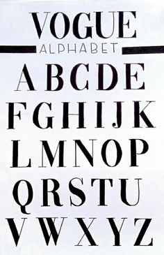 an old fashioned type of alphabet with letters and numbers in black on a white background