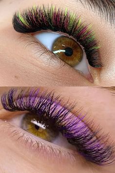 Colored Lash Extensions- Eyebrowsbar.com Coloured Lash Extensions, Colored Lash Extensions, Mermaid Unicorn, Splash Of Color, Natural Lashes, Creative Fashion