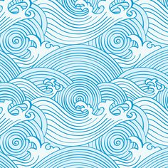 MUSE Wall Studio Japanese Waves Wall Paint Patterns Waves, Wave Wallpaper Living Room, Waves Bathroom Wallpaper, Affordable Blue Summer Patterns, Waves Wallpaper Home, Japanese Wave Wallpaper, Geometric Wave Wallpaper, Sea Themed Decor, Wave Wallpaper