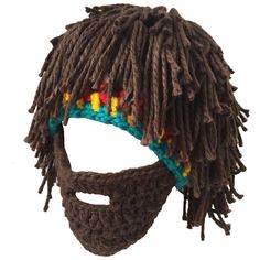 PRICES MAY VARY. Material: acrylic/wooly knitted. Colorful Knitting wig hat, barbarian vagabond bearded cosplay funny beanie. Handmade crochet knitted wig hat and comfortable & warm to wear. One size fits most, funny gifts for freinds, family, Best for Christmas and Halloween etc. Funny knitting mask hat with beard detachable. This beard knit hat is perfect for keeping your funny warm during cold weather activities! wool hair&beard may be funny hats, but they also put the FUN in functional! They Crochet Mustache, Crochet Beard Hat, Knitted Beard, Beard Wig, Funny Beanies, Rasta Hair, Beard Beanie, Beard Hat, Novelty Hats