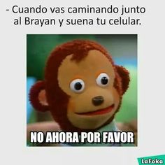 a monkey with an expression on it's face and the caption says, no ahora por flavor