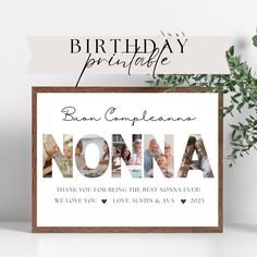 a birthday card with the words nonna on it and an image of two people