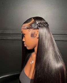 Frontal Wig Hairstyles, Birthday Hairstyles, Wig Styling, Quick Weave Hairstyles, Frontal Hairstyles, Pretty Braided Hairstyles, Slick Hairstyles, Dope Hairstyles, Braided Hair