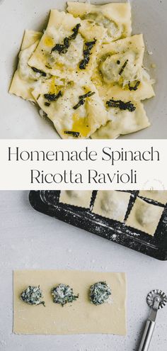 Spinach Ricotta Ravioli, Homemade Tortellini, Spinach And Ricotta Ravioli, Vegan Ravioli, Ricotta Ravioli, Vegan Spinach, Vegan Ricotta, Homemade Pasta Recipe