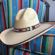 Handmade Beaded hatband tie!Sparkly seed beads where used to create this beautiful cowboy or cowgirl hat accessory. Traditional Adjustable Hat Bands For Summer, Adjustable Southern Style Hat Bands For Country Events, Traditional Adjustable Sun Hat With Short Brim, Traditional Sun Hat With Adjustable Short Brim, Beaded Brown Hat Bands For Western-themed Events, Brown Beaded Hat Bands For Western-themed Events, Western Brimmed Handwoven Hats, Adjustable Natural Hat Band For Festivals, Southwestern Beaded Brimmed Hat