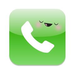 a green phone icon with eyes closed