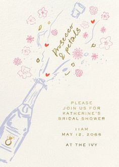 a card with the message please join us for kate's bridal shower on it