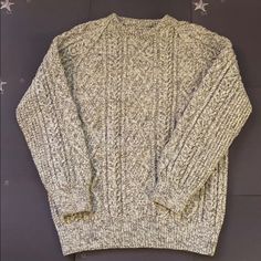 This Exquisitely Sewn Sweater Is Made Of High Quality 100% Wool Yarn. Heavy Weight And Timeless. It Was Handmade For Me From Ireland And I Discovered I Am Very Allergic To Wool So I Have Never Worn It. If You’re A Small It Will Fit A Little Big Which Looks Cozy And Trendy. Also Fits A Size Medium. I Love This Sweater And It Will Make Me So Happy To Know It Will Get Worn. A Unique Addition To Your Wardrobe! Womens Fisherman Sweater, Old Lady Sweater, Irish Fisherman, Play Outfit, Aran Sweater, Big Sweaters, Leather Jacket Style, Fisherman Sweater, Sweaters Crewneck