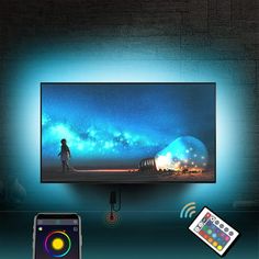 an image of a tv screen and remote control