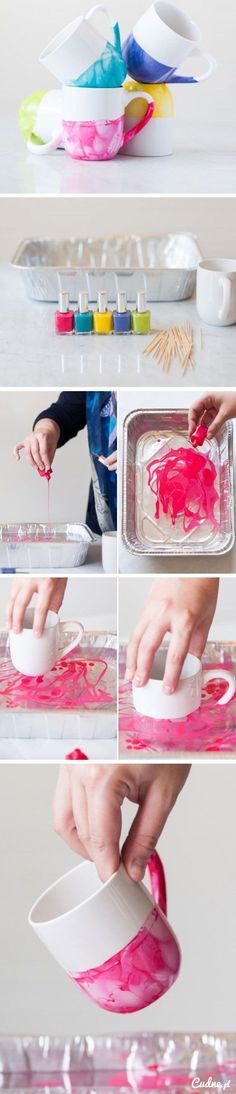 the process to make an art project with melted paint