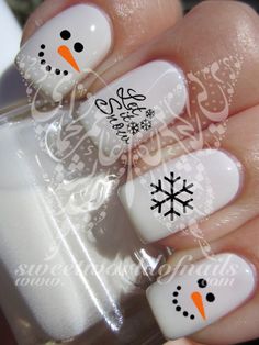 Christmas Xmas Nail Art Snowing Snowflakes Snowman Water Decals Nail Transfers Wraps Nail Art Noel, Mermaid Nail, Xmas Nail Art, Nail Water Decals, Unghie Nail Art, Fingernail Designs, Holiday Nail Art, Winter Nail Art