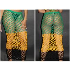 Handmade Crochet Jamaican Diamond mesh Skirt. 100% Acrylic. Summer Stretch Mesh Skirt, Sheer Mesh Mini Skirt, Green Mesh Bottoms For Summer, Summer Green Mesh Bottoms, Summer Sheer Stretch Mini Skirt, Sheer Stretch Mini Skirt For Summer, Indian Crochet, Crochet Beach Wear, Crochet High Neck