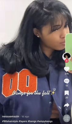 Chinese Bangs Black Women Natural Hair, 90s Bangs Hairstyles Black Women, Black Straight Hair Styles, Silk Press Natural Hair Mid Length, 90s Bangs Black Women, Silk Press With Bangs Natural Hair, Cute 90s Hairstyles For Short Hair, Silk Press Natural Hair With Bangs, Round Face Black Women Hairstyles