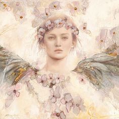 Air de printemps II by Elvira Amrhein-VARPDXIG3269 Image 1 Angel Paintings, Portrait Male, Angels Art, I Believe In Angels, Angels And Fairies, Angels Wings, Flowers In Her Hair, Angel Painting, Angels Among Us