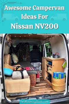 an rv with the words awesome campervan ideas for nissan nv200