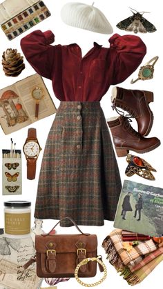 Cottagecore Outfit, Dark Academia Outfit, Academia Outfits, Academia Style, Cottagecore Outfits, Modest Fashion Outfits, Ideas Aesthetic, Autumn Outfit