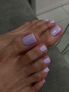 Pastel Purple Pedicure, Cozumel Nails, Full Set Pedicure, Spring Toenail Colors For Pale Skin, April Toe Nail Colors, Dark Toenail Polish, Pedicure For Tan Skin, Lavender Toenails, Short Acrylic Nails Squoval Spring