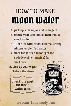 How To Moon Water, How To Do Moon Water, Moonwater How To Make, How To Get Moon Water, Herbs For Moon Water, Moonwater Uses, Uses For Moon Water, Making Moon Water, What To Do With Moon Water