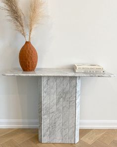 Carrara Marble Striple Console Table Round Entry Table, Marble Tables, Marble Top Console Table, Marble Accessories, Marble Home, Marble Console Table, Marble Console, Tulip Table, Entryway Console Table