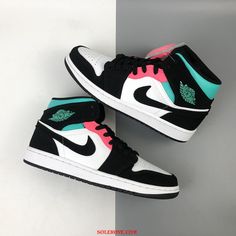 Air Jordan 1 Mid SE South Beach 852542-116 Custom Shoes Diy, Pretty Shoes Sneakers, Air Jordan 1 Mid Se