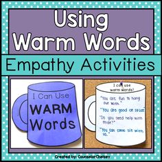 an activity for using warm words to help students learn how to use warm words