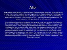 the poem alibi is written in an english language, and has been adapted to describe what