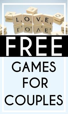 the words free games for couples are spelled by scrabble blocks and placed on top of each other