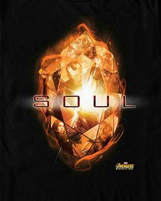 a black t - shirt with the word soul in front of an orange and yellow design