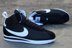 Nike Cortez Mens, Nike Cortez Shoes, Cortez Shoes, High Tops Shoes, Black White Logo, Danner Boots, Nike Gear, Air Presto