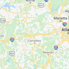 a map showing the location of atlanta