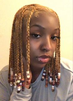 Blonde Coi Leray Braids, Coi Leray Braids With Beads, Plaits Hairstyles Black, Braids For Black, Natural Braids, Feed In Braids Hairstyles