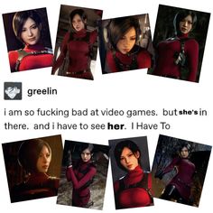 Ada Wong resident evil 4 remake meme Ada Wong Dress To Impress, Evil Meme, Evil Princess, Horror Protagonist, Resident Evil Funny, Resident Evil 4 Remake, Pookie Wookie