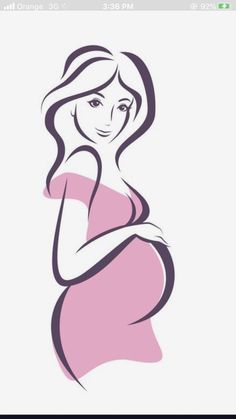 a pregnant woman in pink is holding her stomach