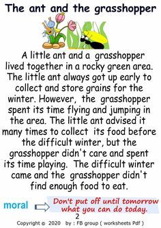 the ant and the grasshopper poem is shown in an image with text below it