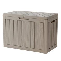 an outdoor storage box is shown on a white background