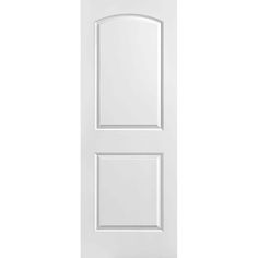 a white door with two panels on the side