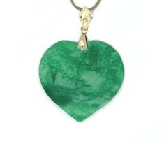 18kt gold, stainless steel set with synthetic jadeite pendant. Chain measures 18 inches. Leave note if you’d like 16 or 20 inches instead of 18 inches. pendant measurements: length: 4cm width: 4cm Green Jade Necklace, Large Heart, Jade Necklace, Stainless Steel Pendant, Green Jade, Of The Earth, Jade Green, Pendant Set, Steel Chain