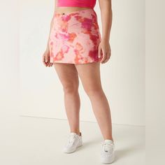 Nwt Pink Victoria’s Secret High Waist V Crossover Skort Peach Pink Tie Dye Large Brand New With Tags Pink Peach Orange Tie Dye Splatter Print Built In Shorts Very Stretchy Womens Size Large Waist 14.5" Length 16" Casual High Waist Pink Mini Skirt, Casual Pink High-waisted Mini Skirt, High Waist Pink Skort, Sporty Pink Mini Skirt For Summer, Sporty Short Pink Skirt, Pink Fitted Skort, Victoria's Secret Pink Bottoms For Spring, Victoria's Secret Pink Bottoms For Summer, Pink Short Skort For Spring