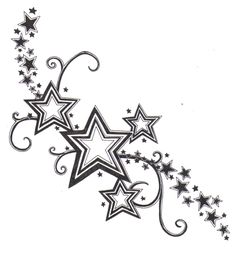 stars and swirls tattoo design