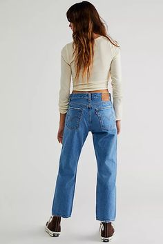 Levi's Wedgie Straight Jeans | Free People Jeans Free People, Embellished Jeans, Jive, Pretty Stuff, High Rise Jeans, High Jeans, Jeans Denim, Boho Outfits, Straight Jeans