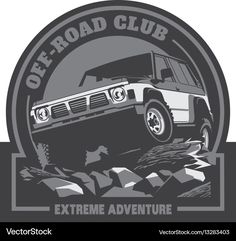 an off - road club logo with the words extreme adventure written in black and white