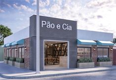 an artist's rendering of the exterior of a restaurant called pao e cia